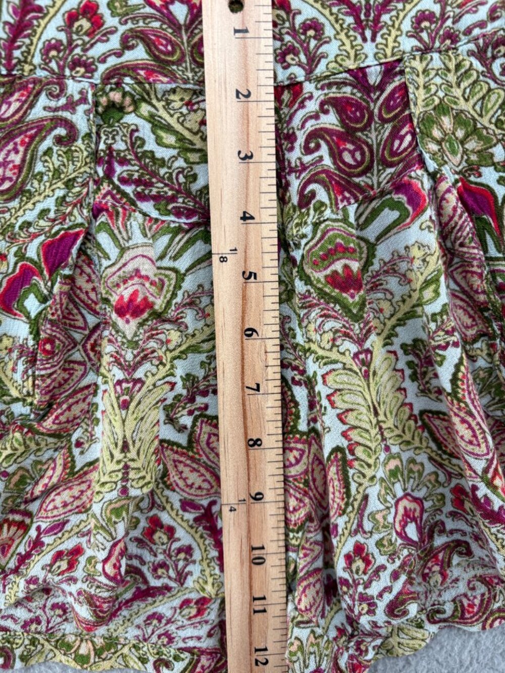 RAGA Paisley Boho Ruched Tie Side Shorts XS - Picture 6 of 13